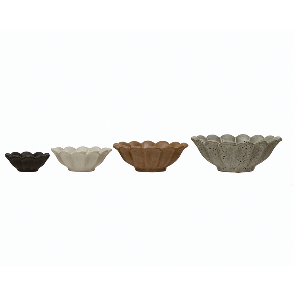 Stoneware Flower Bowls