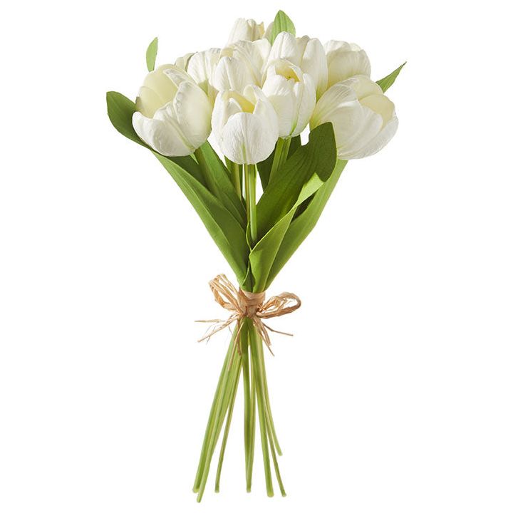15" Real Touch White Tulip Bundle