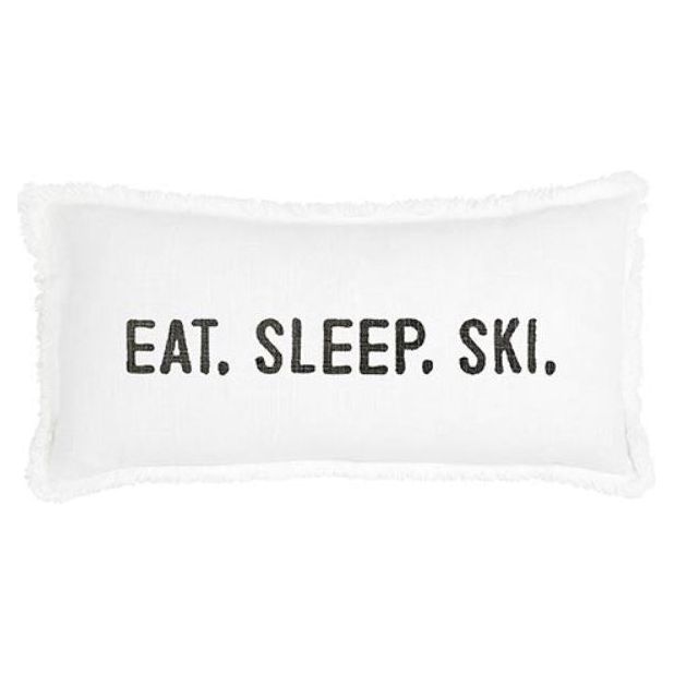 Eat Sleep Ski Lumbar Pillow