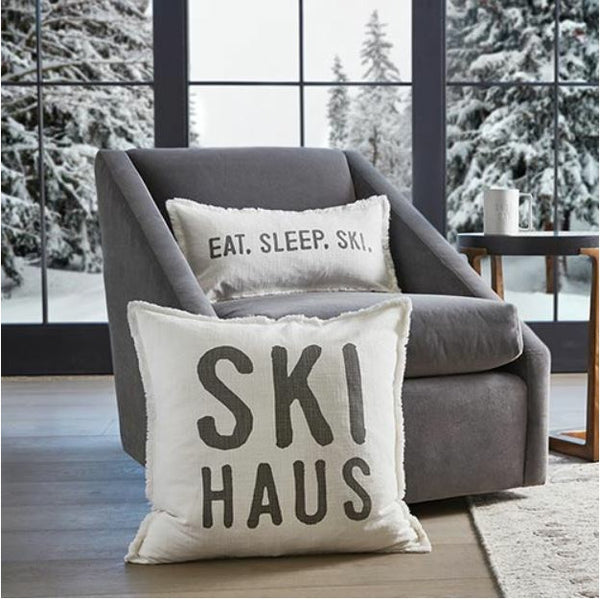 Eat Sleep Ski Lumbar Pillow