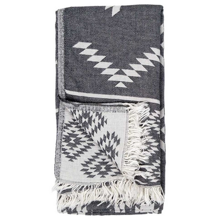 Turkish Towel - Geometric - Black