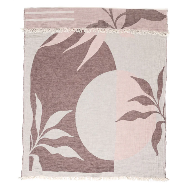 Tofino Towel Co. - Terra Botanical Throw - Wine/Rose/Smoke