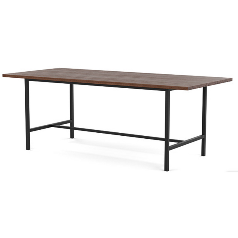 Kendall Custom Dining Table 82", Walnut Top with Black Legs