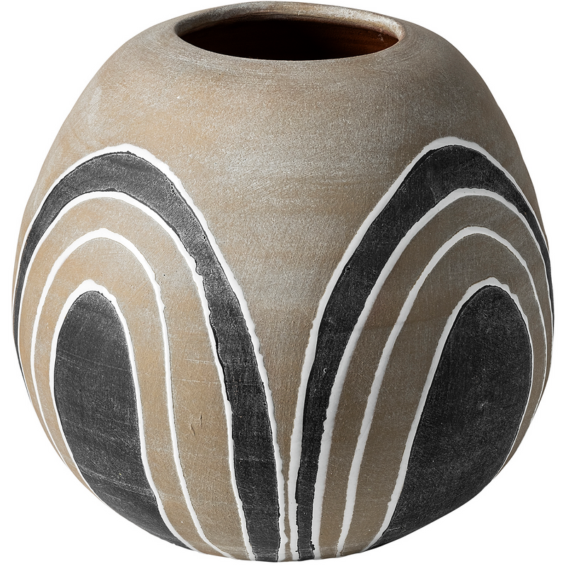 Cora Small Brown/White Ceramic Vase