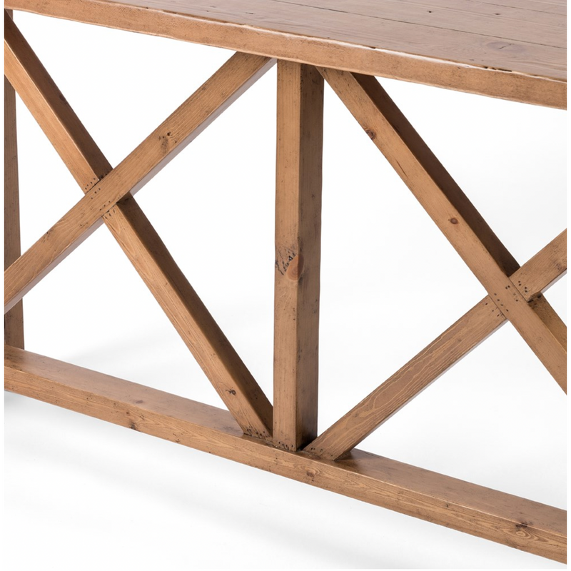 Trellis Console Table - Waxed Pine