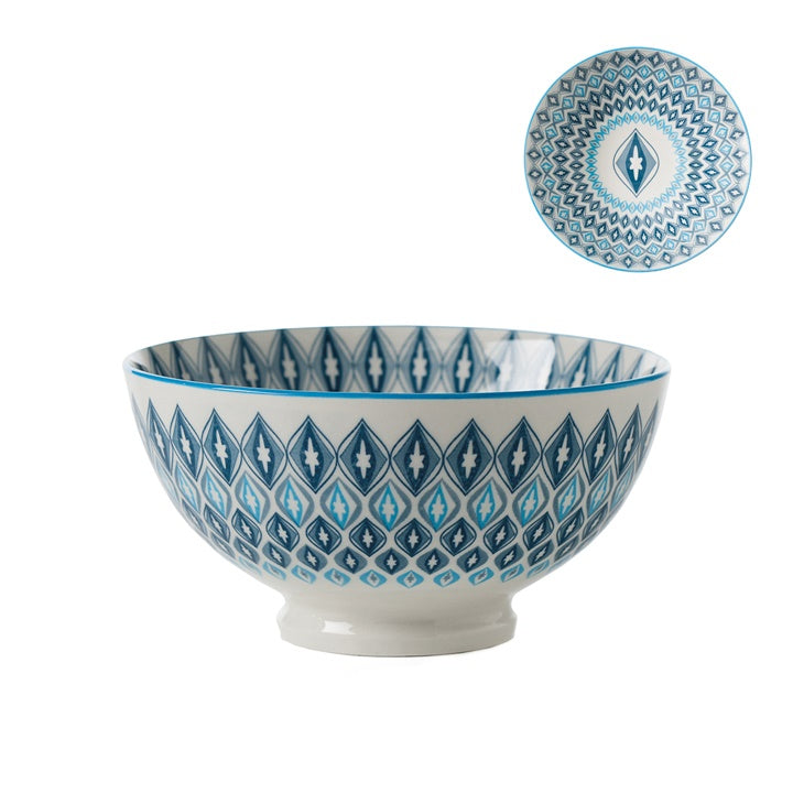 Kiri Porcelain 6" Medium Bowl - Blue Diamond