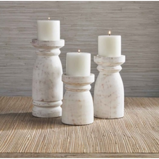 Chunky White Candle Stick Holders