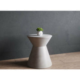 Astley Concrete End Table in White