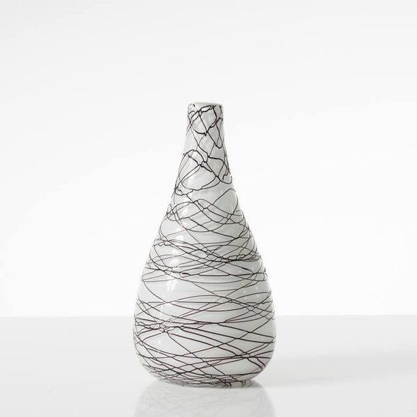 Fissure Glass Bulb Vase White - Medium