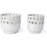 Clarissa Set of Two Hollow Pattern Vases