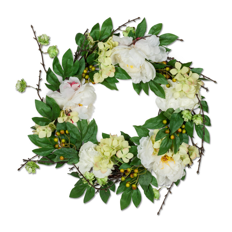 Large Peony & Twig Wreath