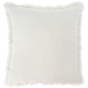 Frayed Edge Cushion - Ivory