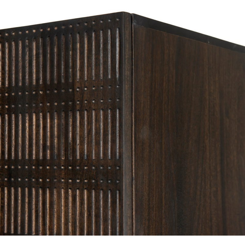 Kelby Cabinet - Carved Vintage Brown