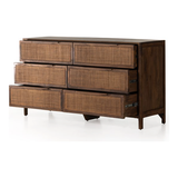 Sydney 6 Drawer Dresser in Brown Wash