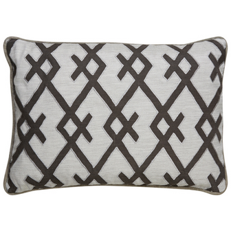Blanc De Blanc & Dark Gull Gray Cosmic Cushion 16" x 24"