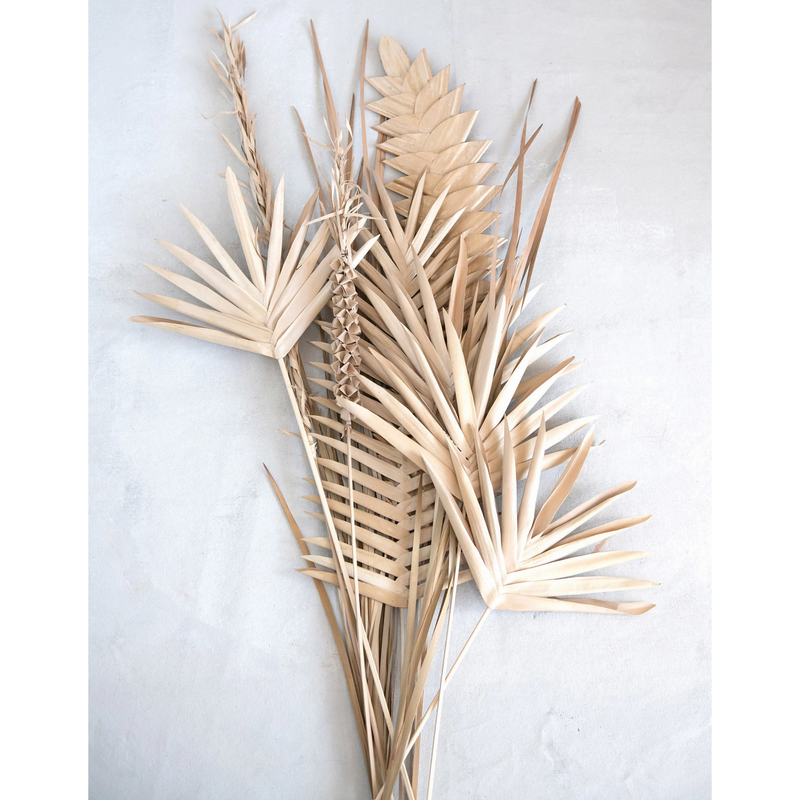 Handmade Dried Natural Buri Palm Pick, Brushed Gold Finish