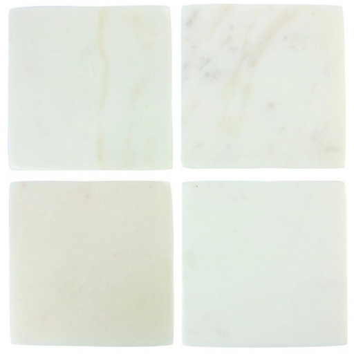 White Marble Square Coasters Set of 4