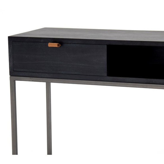 Trey Console Table - Blackwash Polar