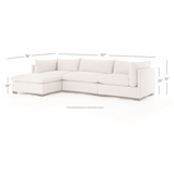 Westwood 3 Piece Sectional with Ottoman in Bennett Moon