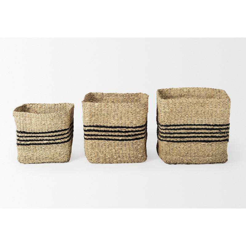 Cullen Twisted Segrass Square Basket (Set of 3)