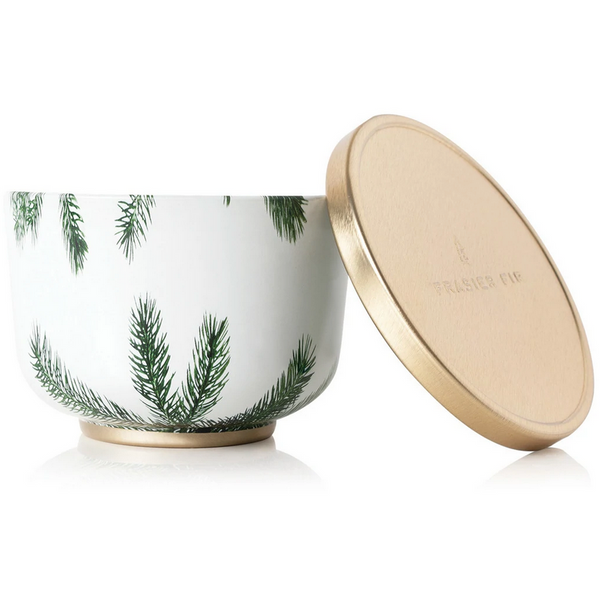 Frasier Fir Tin Candle With Gold Lid