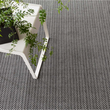 Herringbone Black/Ivory Indoor/Outdoor Rug