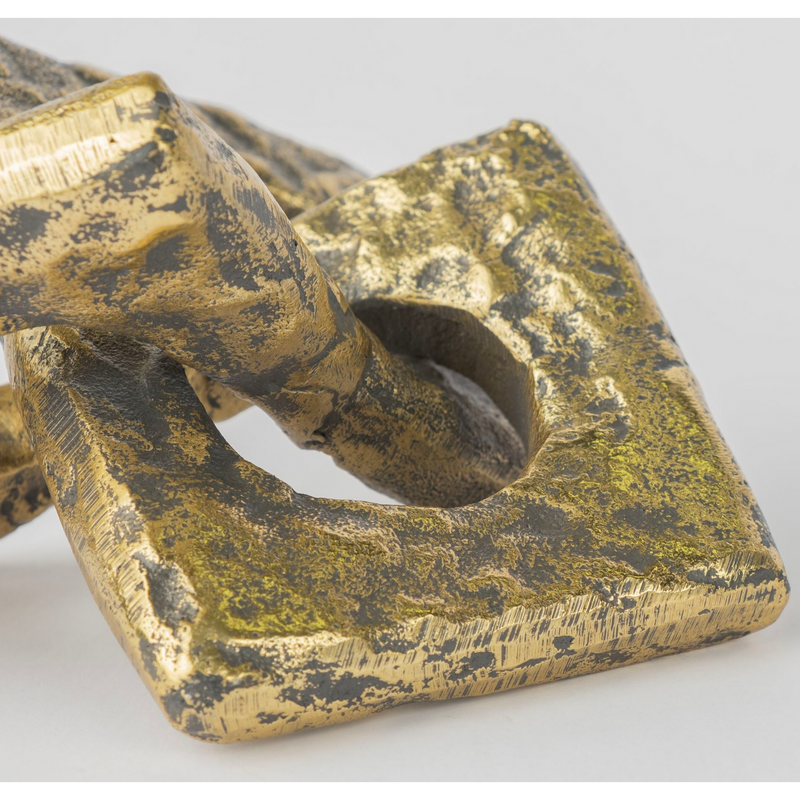 Gold Hammered Link Sculpture