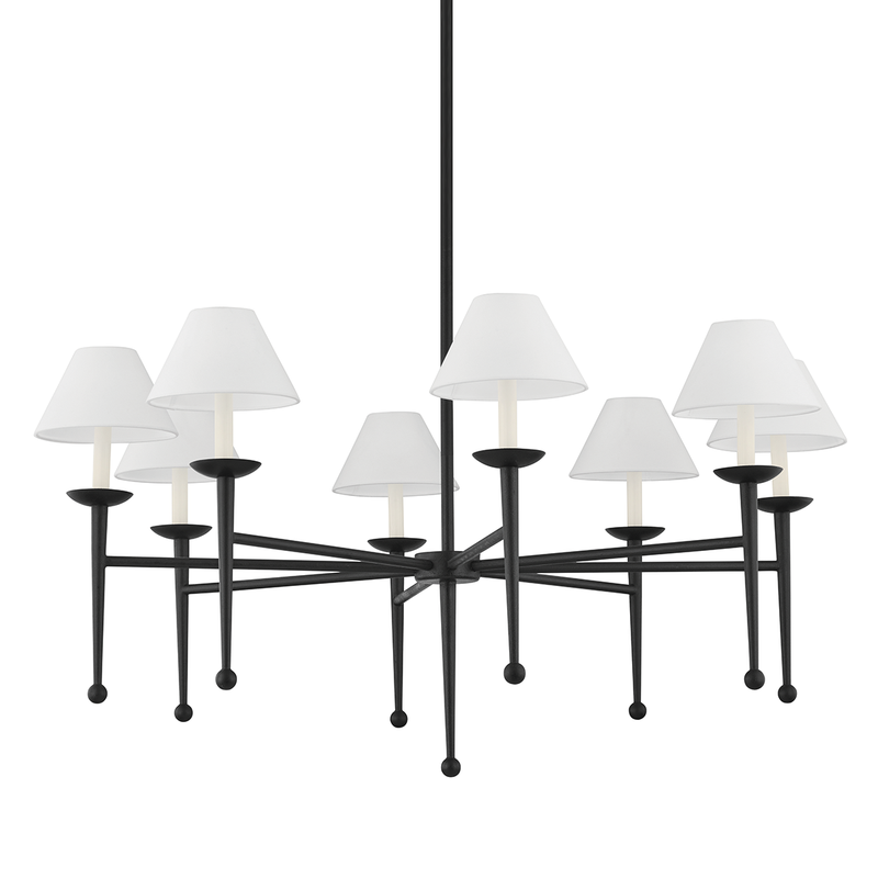 London Chandelier - Forged Iron - 8 Lamps/ 50"