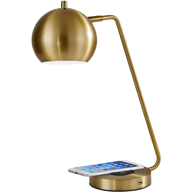 Emerson Charge Desk Lamp, Antique Brass
