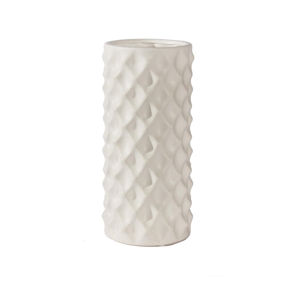 Matte White 12" Stoneware Vase