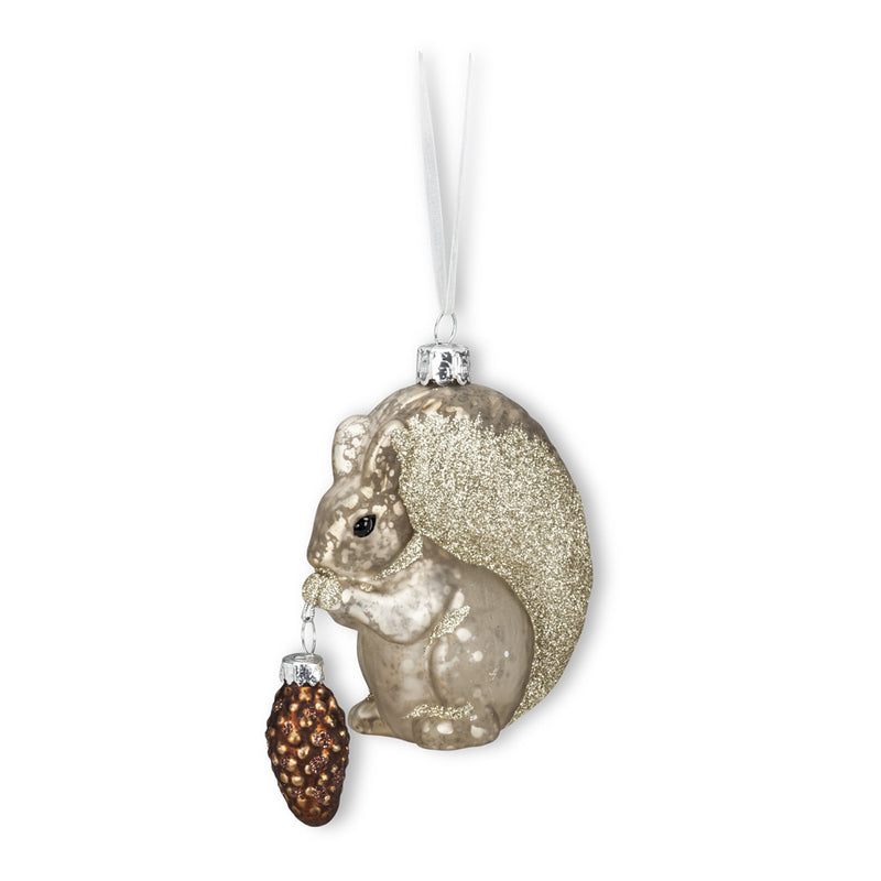 Squirrel with Pinecone Ornament