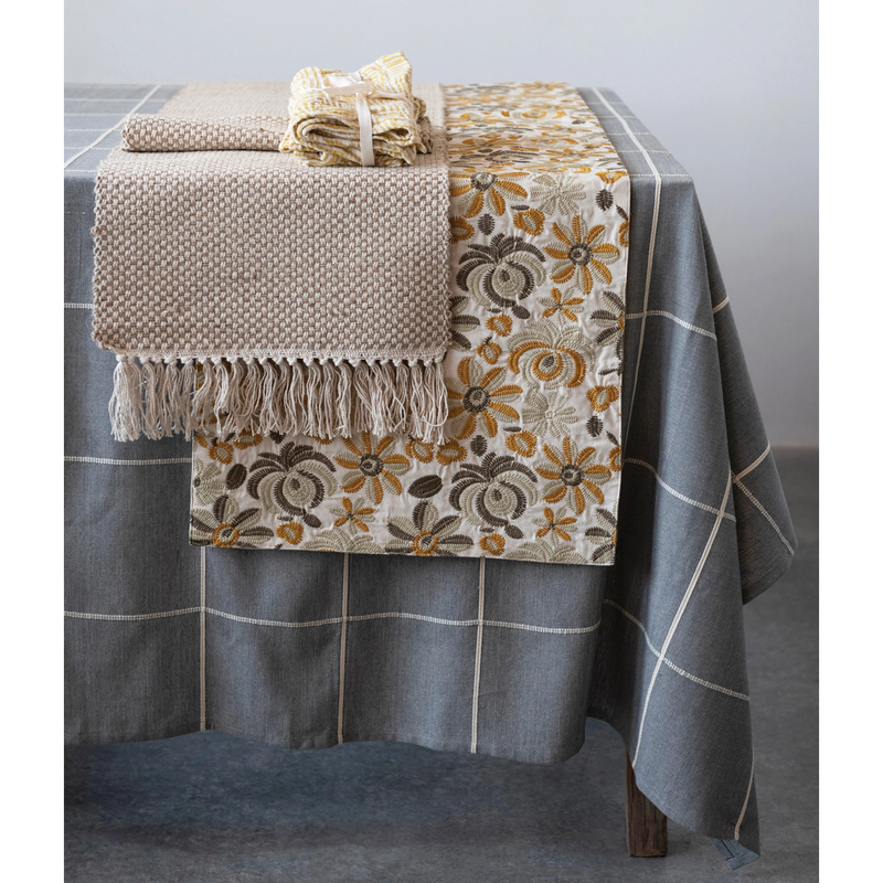 Woven Cotton Table Cloth, Plaid