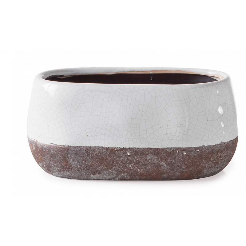 Corsica Crackle Oval Pot