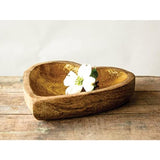 Decorative Mango Wood Heart Bowl with Gold Leaf Interior