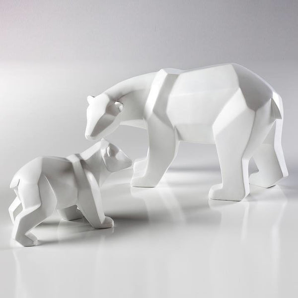 Carved Angle Polar Bears - Small