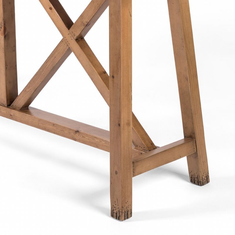 Trellis Console Table - Waxed Pine