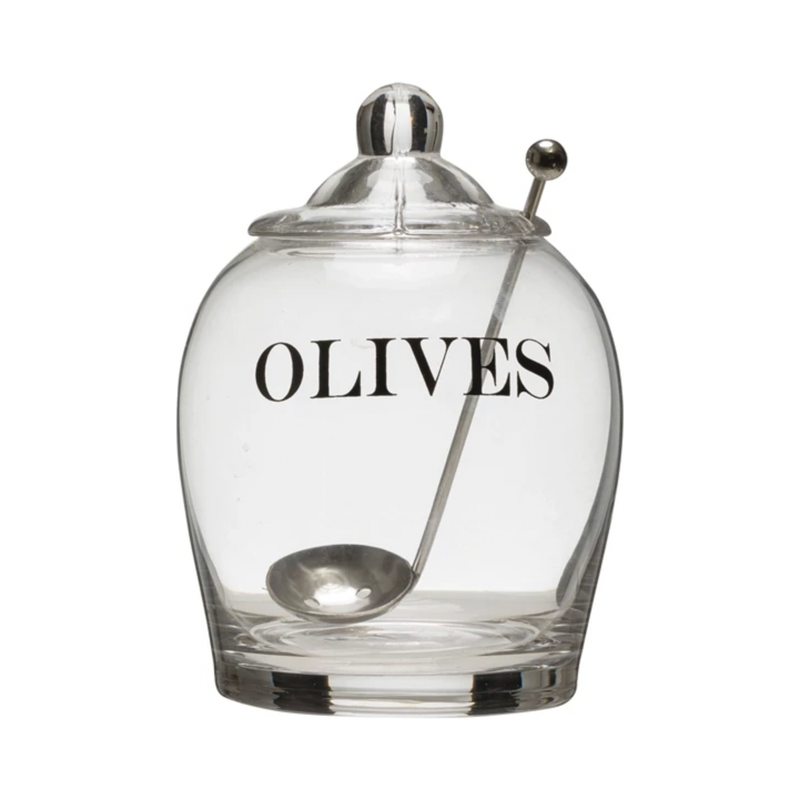 Glass Jar with Slotted Spoon