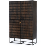 Kelby Cabinet - Carved Vintage Brown