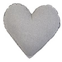 Romance Heart Cushion Soft Grey