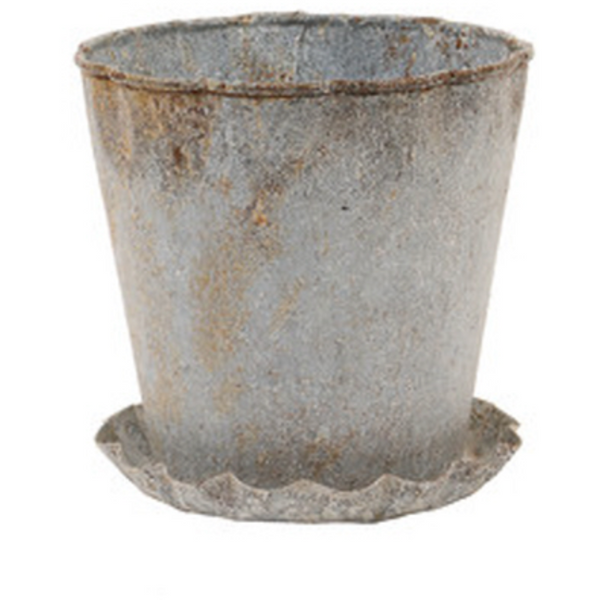 Distressed Zinc Planter