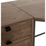 Trey Desk System with Filing Credenza - Auburn Poplar