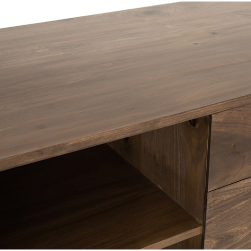 Trey Desk System with Filing Credenza - Auburn Poplar