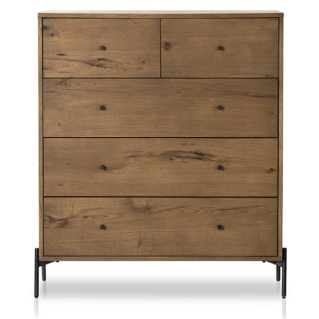 Eaton 5 Drawer Dresser - Amber Oak Resin