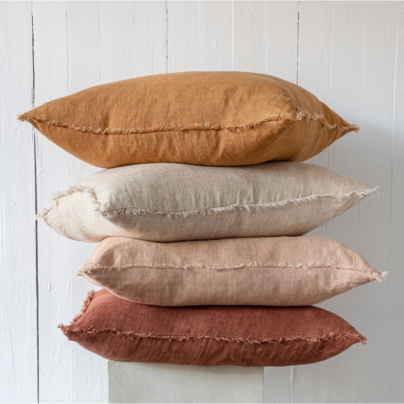 Lina Linen Cushion - Terracotta 24x24