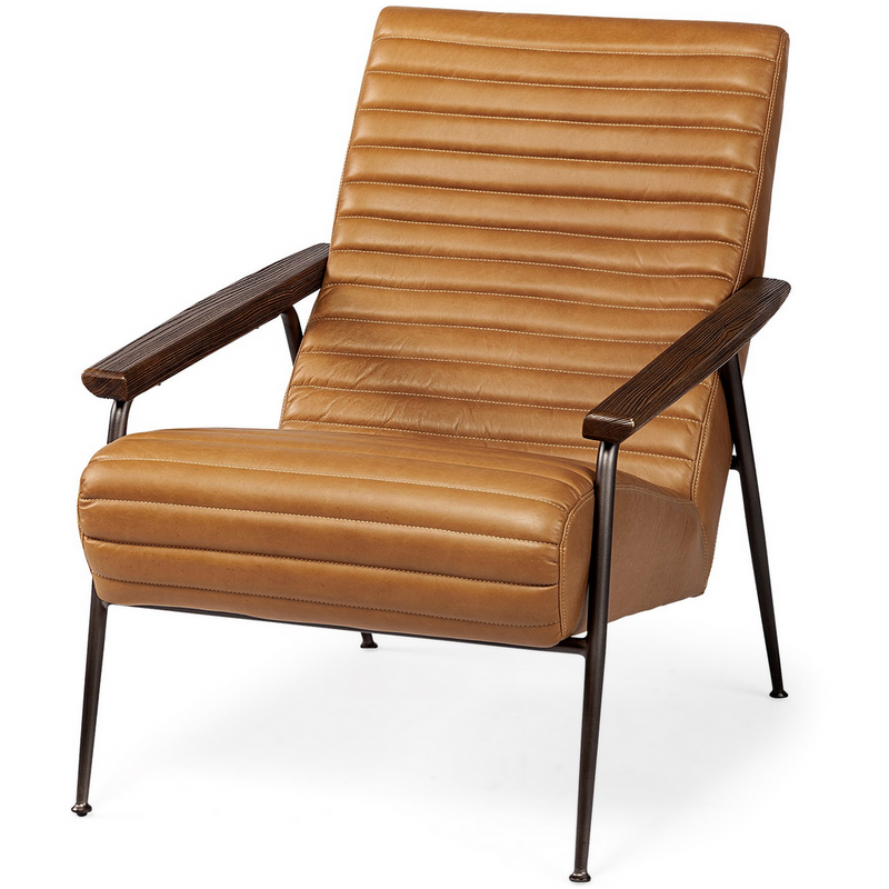Jean Brown Leather Accent Chair