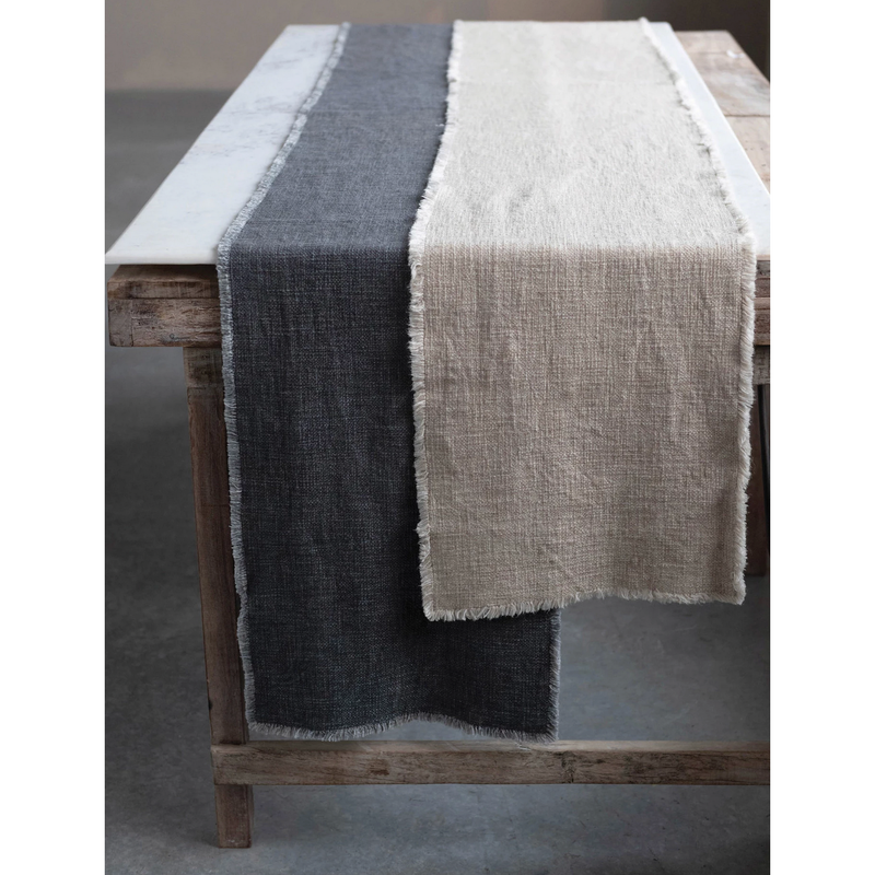 Linen Blend Table Runner, Natural