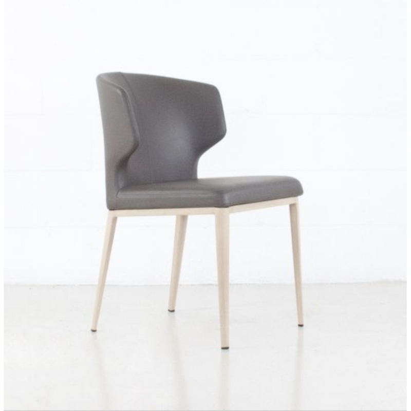 Heather Dining Chair with Natural Imprint Wood Base - Leatherette