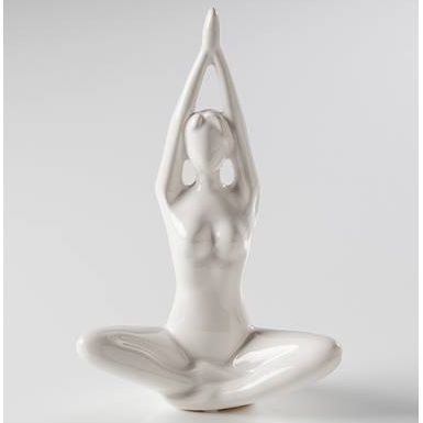 Yoga White Ceramic Decor Figure - Arms Up