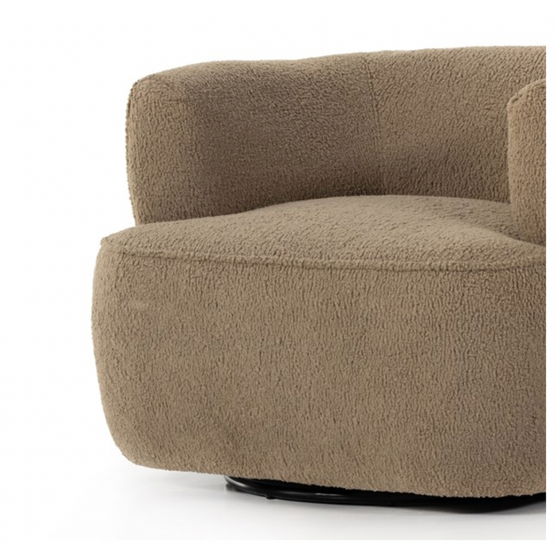 Mila Swivel Chair - Sheepskin Camel