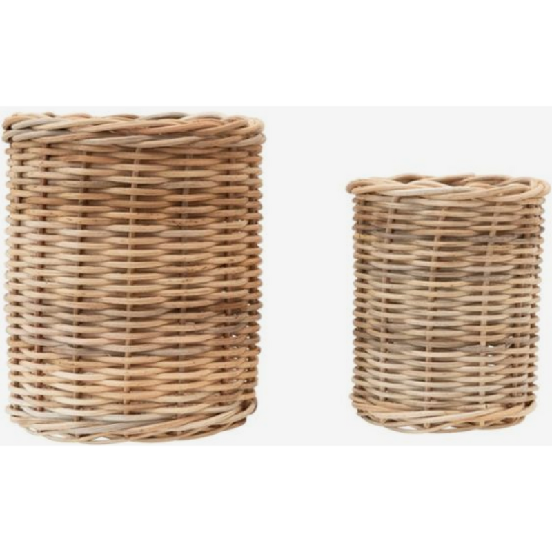 Hand-Woven Wicker Baskets - Natural
